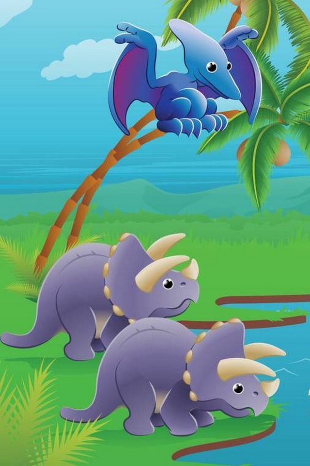 Cartoon Dinosaurs Download Iphone Ipod Touch Android Wallpapers Backgrounds Themes