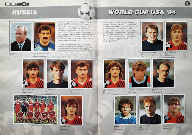 WORLD CUP USA '94 STICKER ALBUM COLLECTION GROUP B RUSSIA