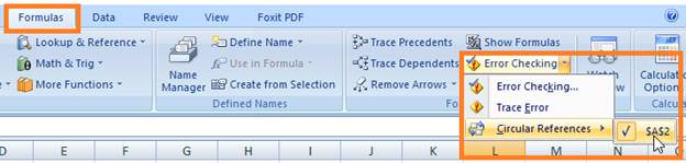 Cara Menemukan Circular Reference Excel 2007