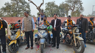 रोड सेफ्टी व यूनिटी के लिए दिव्यांग बाइकरों की अंतराष्ट्रीय बाइक रैली के समापन पर राइडर्स का दिल्ली इंडिया गेट में भव्य स्वागत 