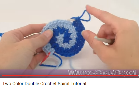Two Color Double Crochet Spiral Tutorial