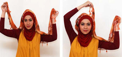 cara memakai hijab segitiga simple