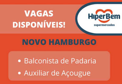 Vagas para Balconista de Padaria e Auxiliar de Açougue em Novo Hamburgo