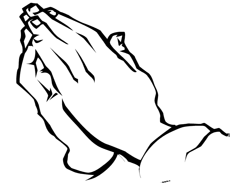 Praying hands coloring page for kids to draw colors