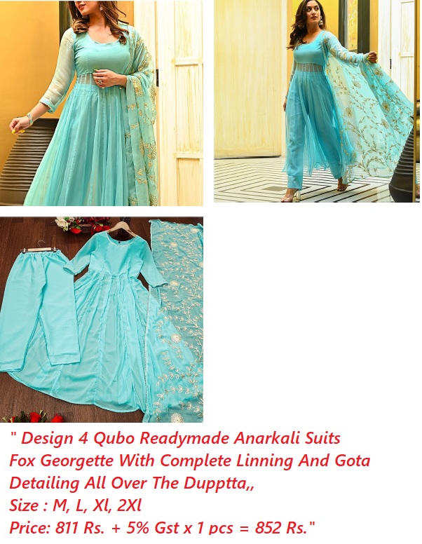 Buy Georgette Kali Design 4 Qubo Readymade Anarkali Suits Ca