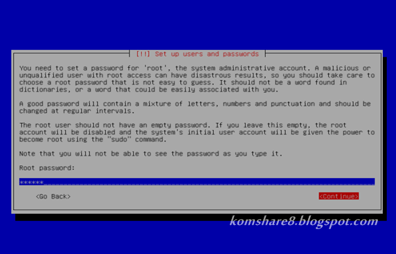 Masukkan Root Password Masukkan Root Password