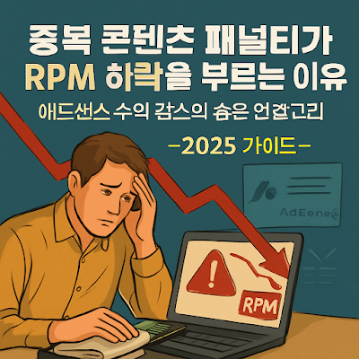 중복 콘텐츠 패널티가 RPM 하락