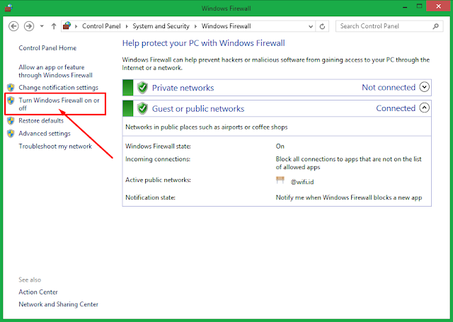  Cara Nonaktfikan Windows Firewall Windows 8