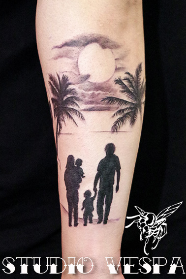 family,sunset,tattoo,