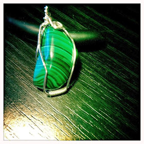 Malachite pendant (wire-wrapped in Sterling Silver)