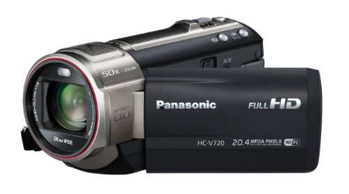 Panasonic HC-V720 3D Ready 1MOS HD Digital Camcorder with Wi-fi (black)
