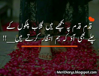 Qadam qadam pay bichay Hain Gulab Palkoon k Chalay Bhi ao k hum intizar kerte Hain...!!!