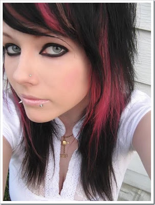 emo girl red hairs