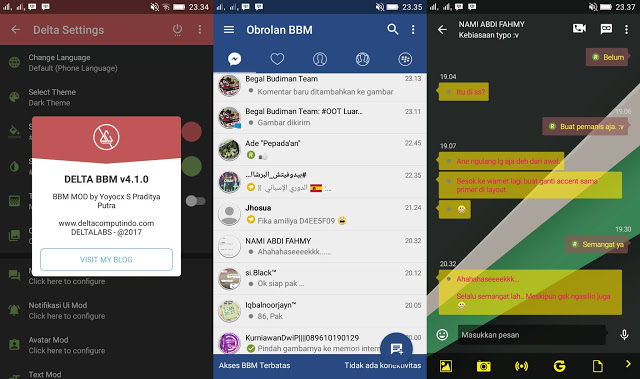 Aplikasi BBM Mod Android Delta v 3.3.7.97 Release Terbaru
