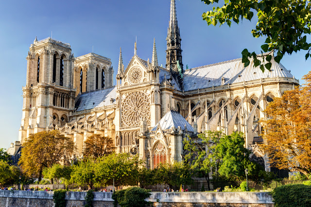  foto da lateral da Catedral de Notre Dame 