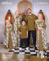 Koleksi Ethica Terbaru Sarimbit Elfa 272 Roasted Gold Baju Muslim Keluarga Anggun Elegan Mewah Stylish Outfit Hari Raya Lebaran Idul Fitri 2023