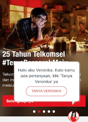 tampilan Tanya Veronika Asisten virtual di web