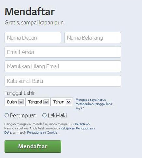 cara membuat facebook