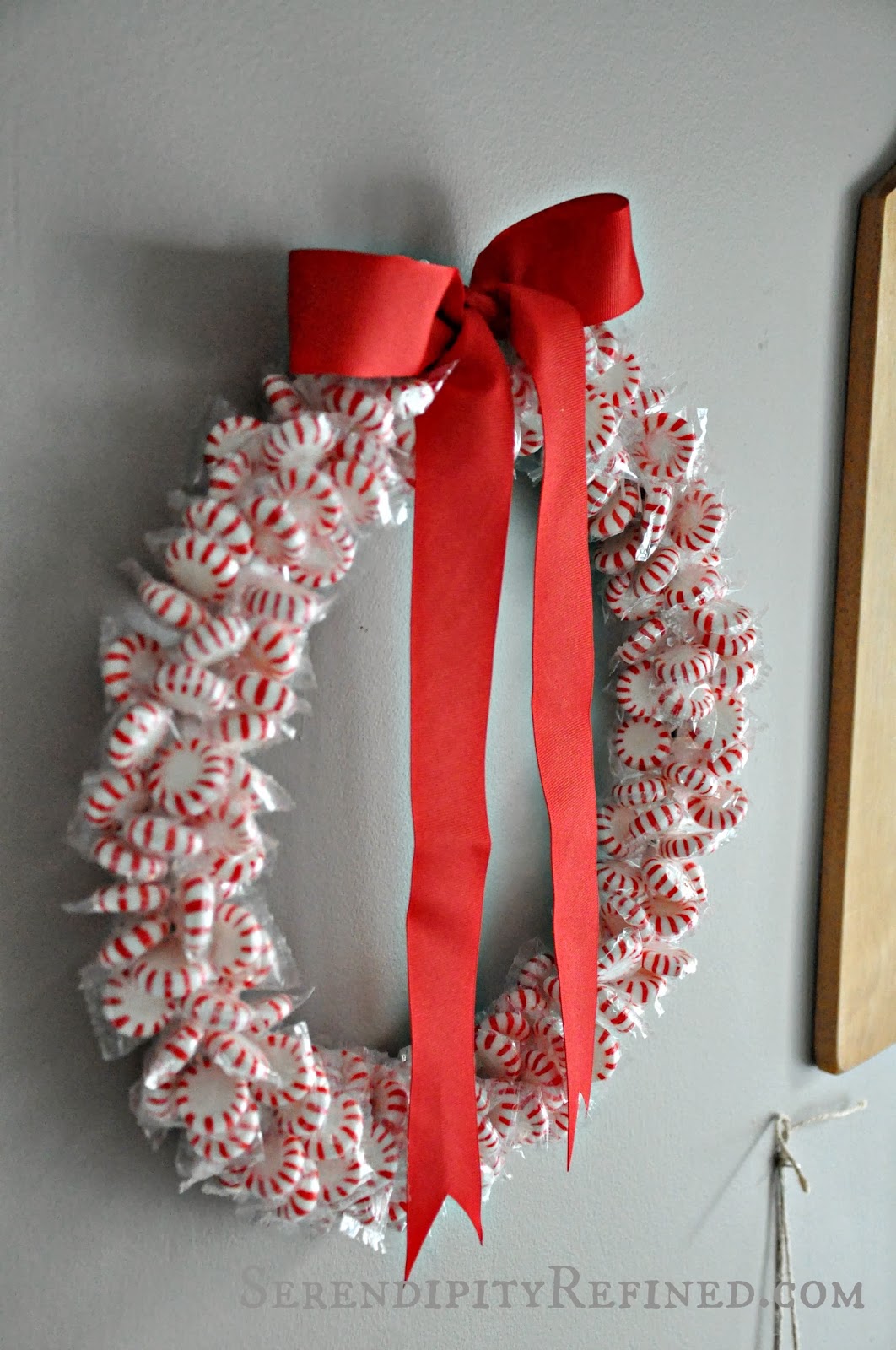 Serendipity Refined Blog: DIY Holiday Peppermint Wreath: Dollar Tree Craft