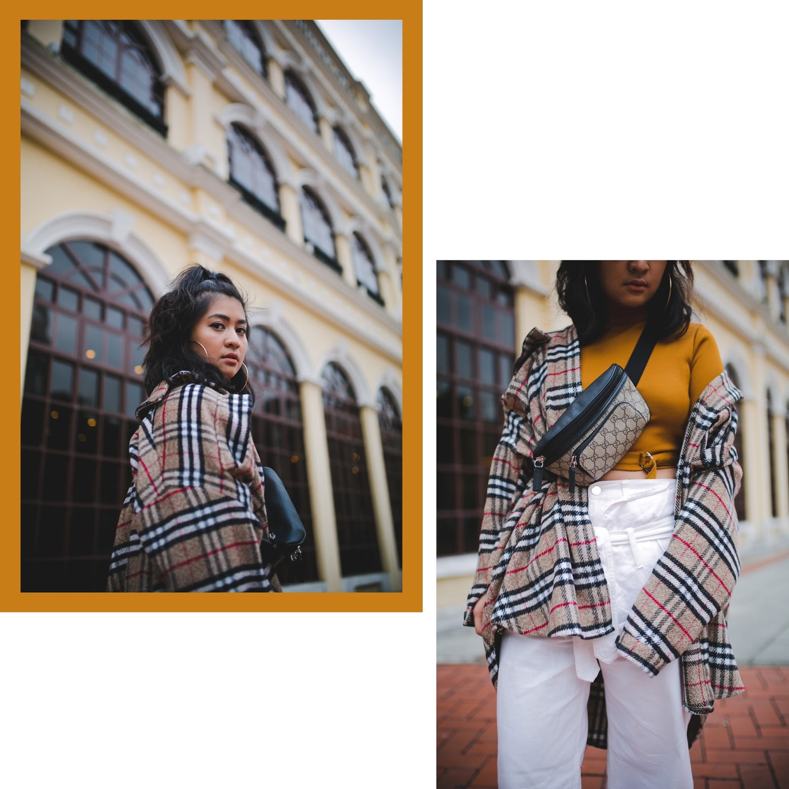 Macau Fashion blogger wearing burberry and gucci