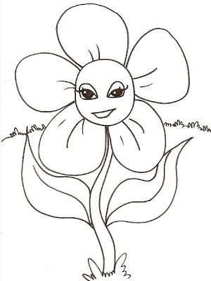 Desenho Flor on Desenho De Flor Sorridente Para Imprimir E Pintar  Para Pintar Este