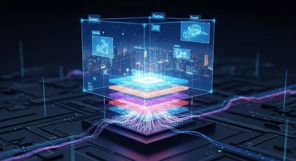 A futuristic concept image of an advanced AI vision system, representing the future of image recognition.