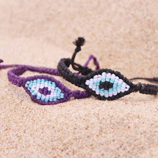 DIY evil eye macrame friendship bracelets