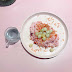 Pink rice that's only good for pictures at White Button Cafe - Tsim Sha Tsui, Hong Kong