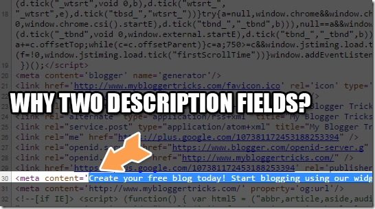 two description fields in blogspot blogs