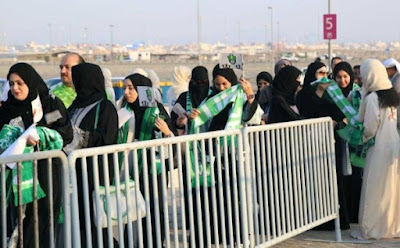 First Time in Saudi Arabia, Women attend Football Matches 