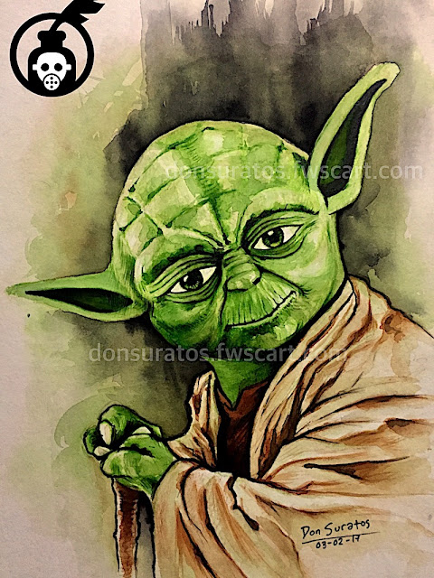 Yoda Watercolor Painting Photo