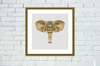 Elephant mandala cross stitch pattern - Tango Stitch