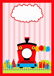 Train Party, Free Printable Invitations, Labels or Cards.