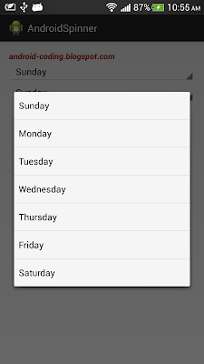 Spinner with android:spinnerMode="dialog"