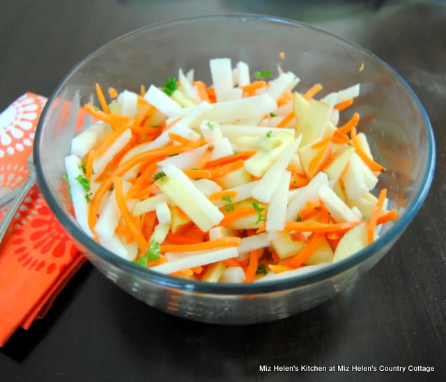 Jicama, Carrots and Apple Salad at Miz Helen's Country Cottage