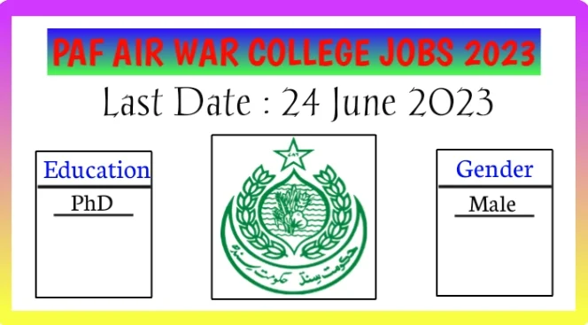 PAF Air War College Jobs 2023