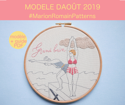 modèle broderie août 2019 #MarionRomainPatterns