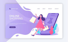 Flat Design Shopping Online Landing Page Template