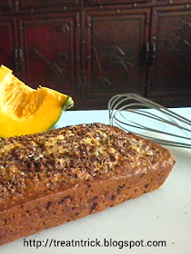 Chocolate Sprinkle Pumpkin Bread Recipe  @ http://treatntrick.blogspot.com