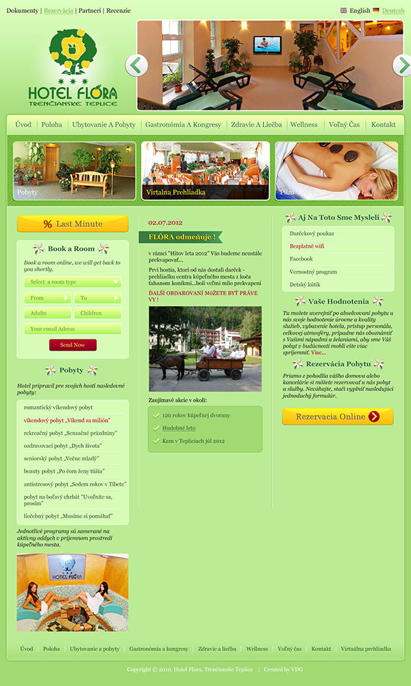 hotel website homepage design