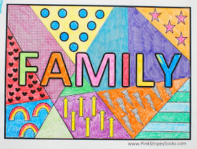 Free Family Pop Art Coloring Pages- print and color with the kiddos!