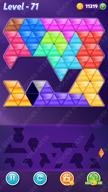 Block! Triangle Puzzle Champion Level 71 Solution, Cheats, Walkthrough for Android, iPhone, iPad and iPod