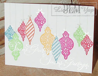 Christmas card at an angle to show Encore Silver