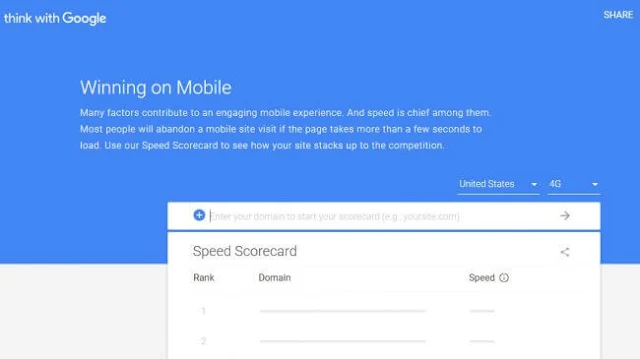 Google Speed Index Calculator