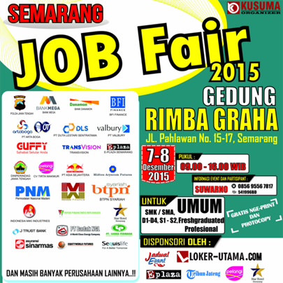 Semarang Job Fair 2015 di Gedung Rimba Graha Tanggal 7 - 8 