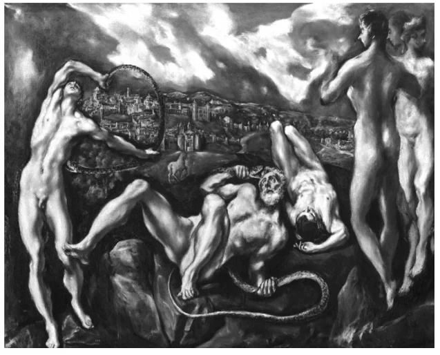 EL GRECO. Laocoonte. Óleo sobre tela, 1,37cm x 1,72cm.