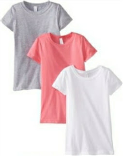 Clementine Apparel Girl's 3 Pack Short Sleeve T Shirts
