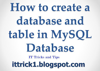 how to create a database