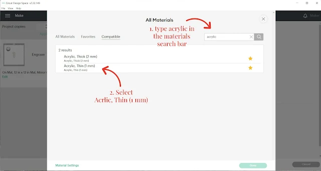 screenshot of cricut design space with descriptive text overlay