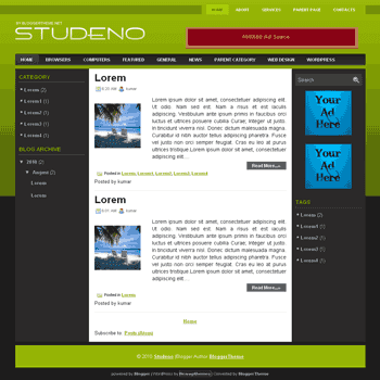 Studeno free blogger template convert wordpress theme to blogger template with ads ready template